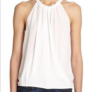 BCBG white flowy dressy top
